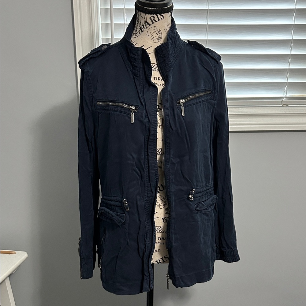 Max Jeans Navy Utility Jacket Sz M